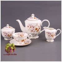 Чайный сервиз Цветущая яблоня. Фарфор 15 предметов. Подарочная упаковка.