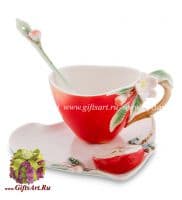 Кофейная пара Яблоня в цвету. Фарфор. Ручная работа. 110 мл. Подарочная упаковка.