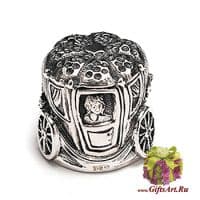 Серебряный наперсток «Золушка». Серебро 925 пробы. Россия. Подарочная упаковка.