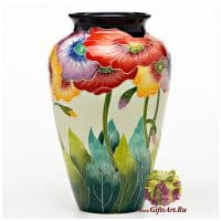 Ваза керамическая Маки. Высота 30 см. Подарочная упаковка.