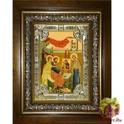 Икона освященная &quot;Лука апостол&quot;, 18x24 см, со стразами, в деревянном киоте 24x30 см, 24x30 см