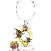 Бокал фигурный Дружная семья. Высота 20 см. Ручная работа США