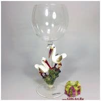 Бокал фигурный Гнездо аистов . Высота 20 см. Ручная работа США