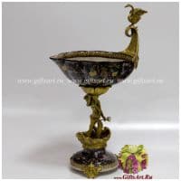 Ваза-чаша Природа. Фарфор и бронза. Ручная работа. Высота 55 см