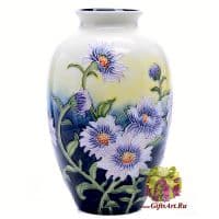 Ваза фарфоровая Цветы хризантемы. Высота 21 см. Подарочная упаковка