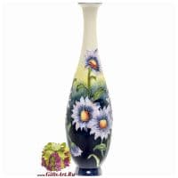 Ваза фарфоровая Цветы хризантемы. Высота 30 см. Подарочная упаковка