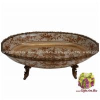 Чаша. Фарфор и бронза. Декор Хэмпшир. Ручная работа. Длина 38 см