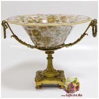 Блюдо для фруктов. Декор Июль. Фарфор и бронза. Ручная работа. Длина 41 см