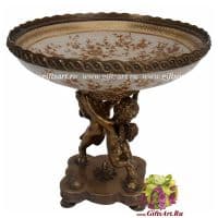 Фруктовница Ангелочки. Фарфор и бронза. Декор Хэмпшир. Ручная работа. Высота 30 см