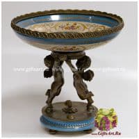 Фруктовница Ангелочки. Фарфор и бронза. Декор Воспоминания. Ручная работа. Высота 30 см