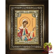Икона освященная &quot;Варвара великомученица&quot;, 18x24 см, со стразами, в деревянном киоте 24x30 см, 24x30 см