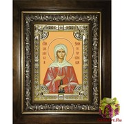 Икона освященная &quot;Ксения Петербургская (Петербуржская) блаженная&quot;, 18x24 см, со стразами, в деревянном киоте 24x30 см, 24x30 см