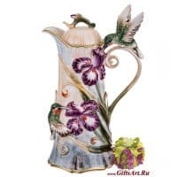 Кувшин подарочный Ирисы и колибри. Керамика. 1000 мл.