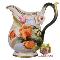 Кувшин подарочный Весенние цветы. Керамика. 1500 мл.