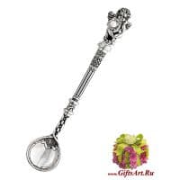 Серебряная ложка Ангел с жемчужиной. Ложка из серебра 925 пробы. Россия Подарочная упаковка.