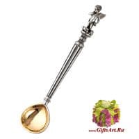 Серебряная ложка Амур - бог любви. Ложка из серебра 925 пробы. Россия Подарочная упаковка.