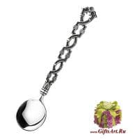 Серебряная ложка Изобилие. Ложка из серебра 925 пробы. Россия Подарочная упаковка.