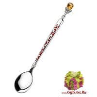 Серебряная ложка Солнечное лето. Ложка из серебра 925 пробы. Россия Подарочная упаковка.