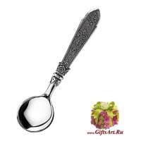 Серебряная ложка Малютка. Ложка из серебра 925 пробы. Россия Подарочная упаковка.