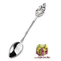Серебряная ложка Аленький цветок. Ложка из серебра 925 пробы. Россия Подарочная упаковка.