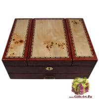 Шкатулка для украшений из дерева ценных пород. Длина 30,5 см