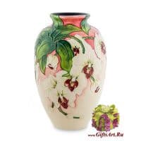 Ваза фарфоровая Цветущая Орхидея. Высота 21 см. Подарочная упаковка