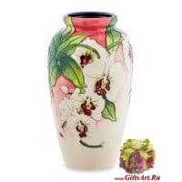 Ваза фарфоровая Цветущая Орхидея. Высота 28 см. Подарочная упаковка