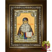 Икона освященная &quot;Максим Грек преподобный&quot;, 18x24 см, со стразами, в деревянном киоте 24x30 см, 24x30 см