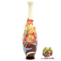 Ваза фарфоровая Цветущая лилия. Высота 30 см. Подарочная упаковка