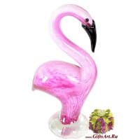 Фламинго. Стеклянная фигурка в стиле Мурано. Высота 20 см. Италия