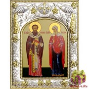 Икона освященная &quot;Киприан и Устина&quot;, 14x18 см