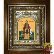 Икона освященная &quot;Евфимий Великий преподобный&quot;, 14x18 см, в деревянном киоте 20x24 см, 20x24 см