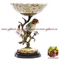 Ваза Птица. Фарфор и бронза. Коллекция Лето в раю. Ручная работа. Высота 31 см