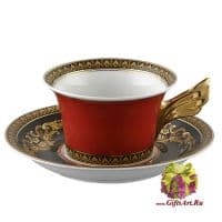 Чайная пара MEDUSA Медуса Красная, фарфор. 220 мл. Rosenthal Versace. Германия