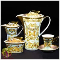Кофейный сервиз Ле Жардин. Le Jardin de Rosenthal Versace 6 персон 15 предметов. Фарфор. Германия