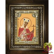 Икона освященная &quot;Ирина великомученица&quot;, 18x24 см, со стразами, в деревянном киоте 24x30 см, 24x30 см