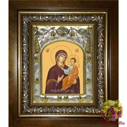 Икона освященная &quot;Иверская икона Божией Матери&quot;, 14x18 см, в деревянном киоте 20x24 см, 20x24 см