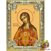 Икона освященная &quot;В родах Помощница,икона Божией Матери&quot;, 18x24 см, со стразами