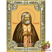 Икона освященная &quot;Серафим Саровский преподобный чудотворец&quot;, 18x24 см со стразами, 18x24 см