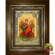 Икона освященная &quot;Всецарица икона Божией Матери&quot;, 18x24 см, со стразами, в деревянном киоте 24x30 см, 24x30 см