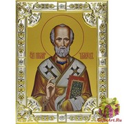 Икона освященная &quot;Николай Чудотворец&quot;,18x24 см со стразами, 18x24 см