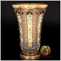 Ваза хрусталь с золотом. Высота 30 см. Ручная работа. Чешский хрусталь.