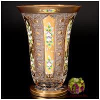 Ваза хрусталь с золотом. Высота 25 см. Ручная работа. Чешский хрусталь.