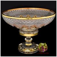 Фруктовница хрусталь с золотом. 35 см. Ручная работа. Чешский хрусталь.