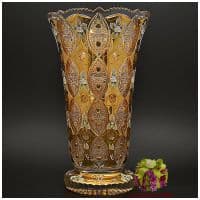 Ваза хрусталь с золотом. Высота 42 см. Ручная работа. Чешский хрусталь.