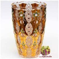 Ваза хрусталь с золотом. Высота 41 см. Ручная работа. Чешский хрусталь.