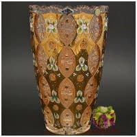 Ваза хрусталь с золотом. Высота 32 см. Ручная работа. Чешский хрусталь.