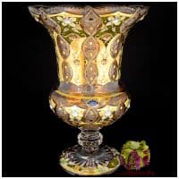 Ваза хрусталь с золотом. Высота 51 см. Ручная работа. Чешский хрусталь.