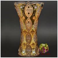 Ваза хрусталь с золотом. Высота 30 см. Ручная работа. Чешский хрусталь.