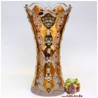 Ваза хрусталь с золотом. Высота 41 см. Ручная работа. Чешский хрусталь.